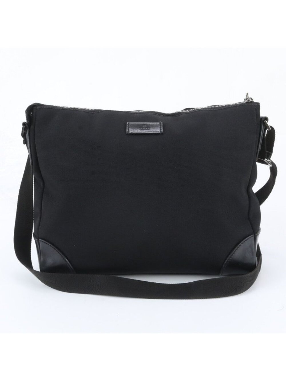 Gucci Leather Nylon Shoulder Bag Crossbody Messenger Business Black
